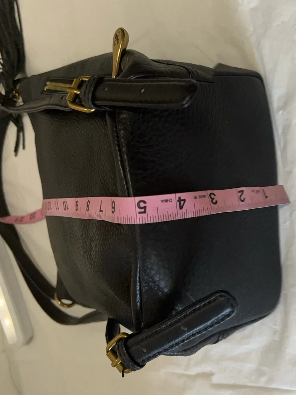 HOBO International Backpack  Purse Genuine Leather Tassel Black